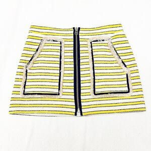Veronica Beard Lynden Woven Striped Pencil Straight Mini Skirt Size L